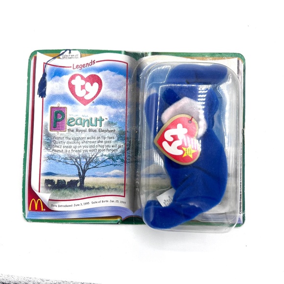 TY Peanut The Royal Blue Elephant 1995 McDonalds Beanie Baby Rare Retired Sealed - Picture 8 of 8